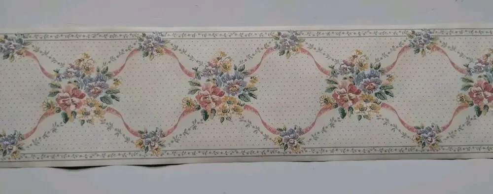 Imperial Pre-pasted Decorative Border - 5yds - Floral Ribbons